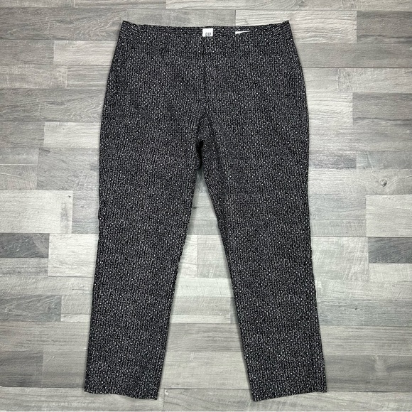 Gap Black Pattern Slim Crop Pants 10R - Picture 1 of 6
